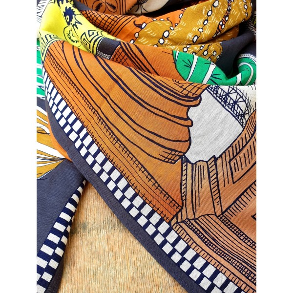 Inoui Editions medvilnės ir viskozės skara TEQUILA LEMON